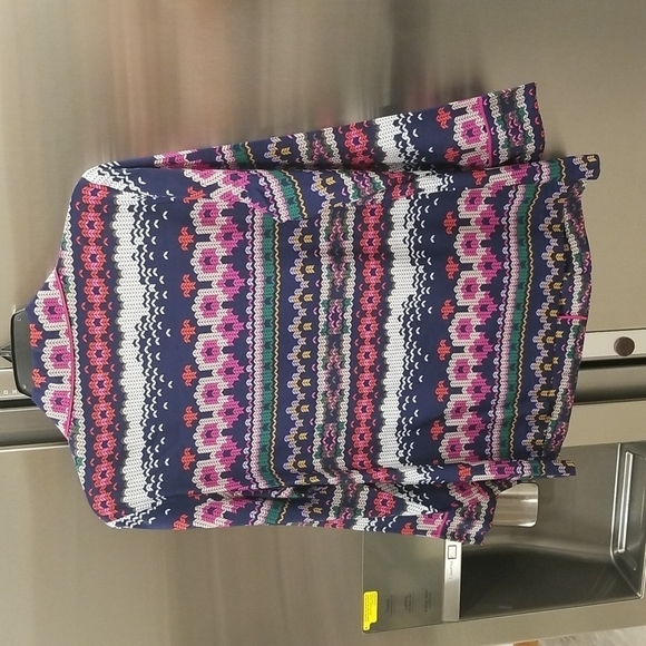 💕TRINA TURK💕 Ira 3 100% Silk Pajama Style Top ~ Fairisle Print Medium M NWT - Picture 10 of 16